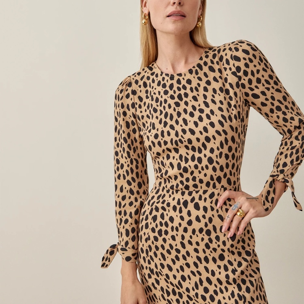 Reformation Reuben dress in Bobcat size 2 NWT